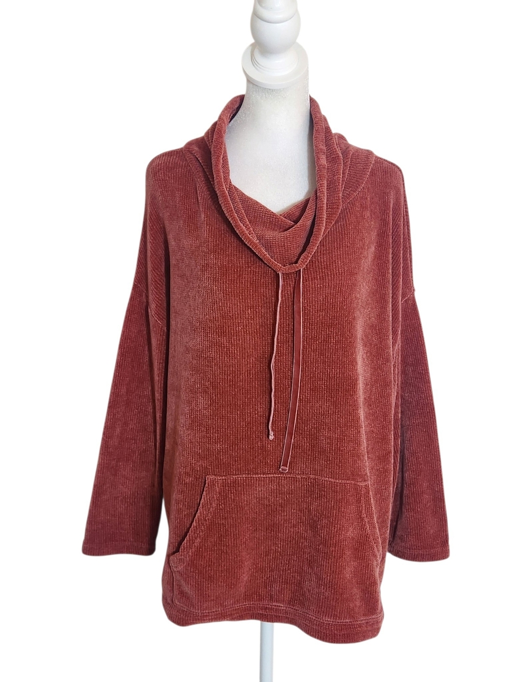 Spring + Mercer Rust Red Funnel Neck Pullover Size Medium